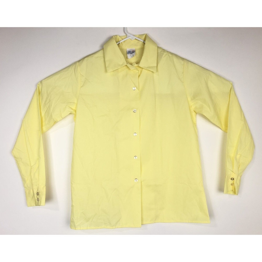 Sweet Orr Vintage Mens Yellow Long sleeve button Shirt Size S 34 Medical NOS